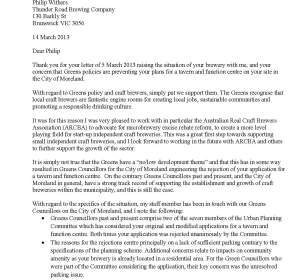 CBIA_1_Beer_Enthusiast_Senator_Christine_Milne_Responds_to_Thunder_Road