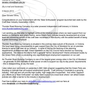 Thunder_Road_Brewing_Co’s_Open_Letter_to_1_Beer_Enthusiast_Senator_Christine_Milne