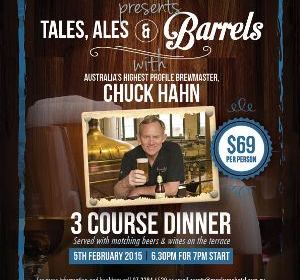 Tales, Ales & Barrels Dinner with Renowned Brewmaster Dr Chuck Hahn
