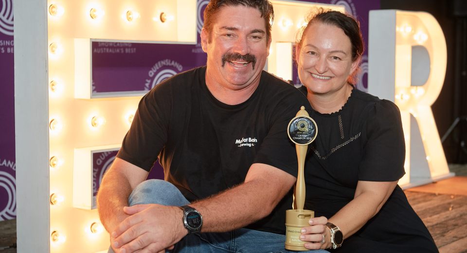 2024 Grand Champion Beer winners - Matt and Shaz Wilson of Moffat Beach Brewing Company
