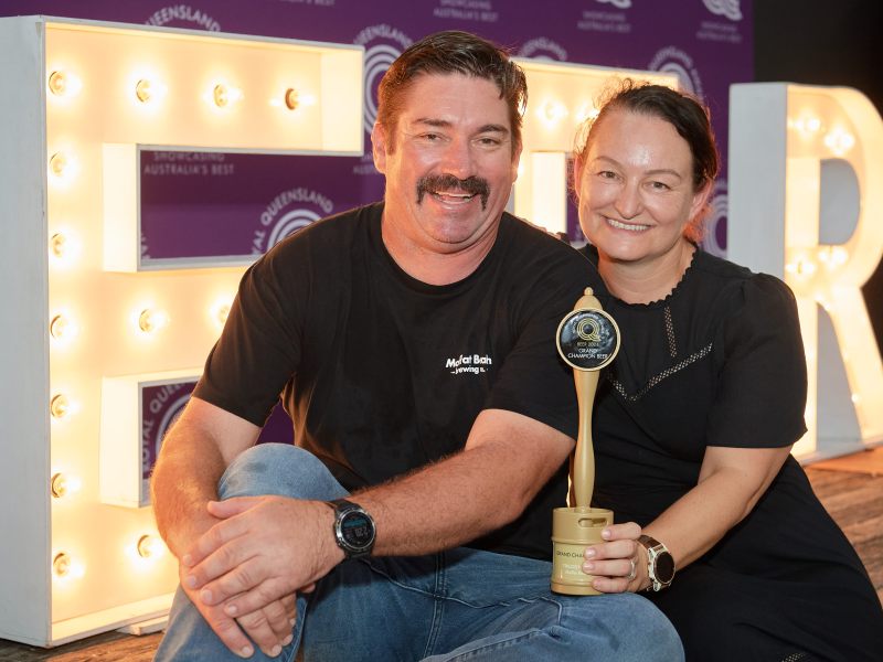 2024 Grand Champion Beer winners - Matt and Shaz Wilson of Moffat Beach Brewing Company