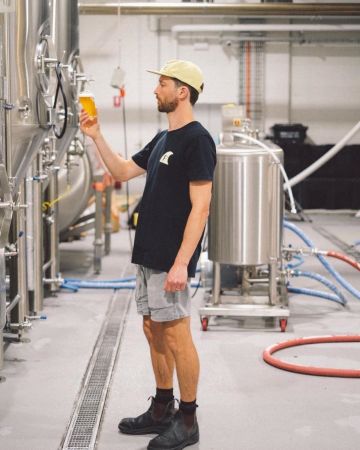 Brett Philips in brewery