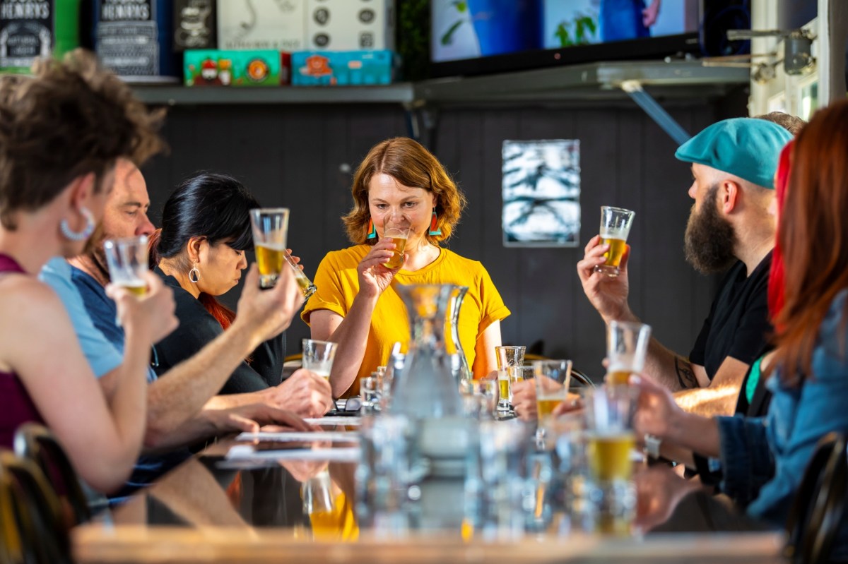 Briony Liebich hosting a tasting similar to Sips & Snacks.